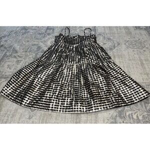 New‎ J Crew JCREW Women's Dress Sleeveless Metallic Check Black Gold Sz 8